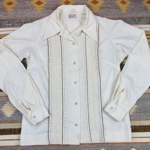 Vintage 1960's Western Cowgirl Pearl Snap Blouse